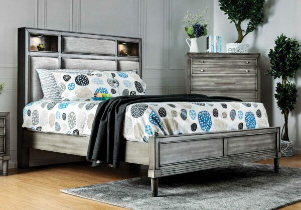 Ayana Transitional Gray Bed Frame