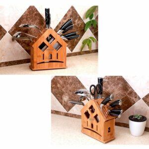Solid Wood Knife And Utensil Holder