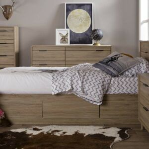 Rustic Oak Twin Mates Storage Bed