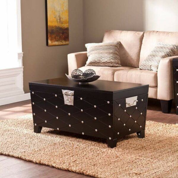 Hollywood Style Nail Head Cocktail Table Trunk