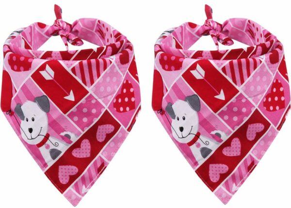Valentine's Day Dog Reversible Bandana Two Pack