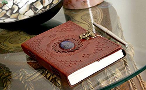 Leather Journal With Semi-Precious Stones