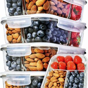 Glass Three Compartment Meal Prep Containers