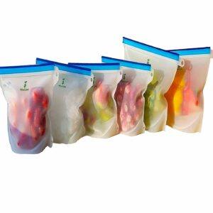 Ecological Silicone Freezer Bags Six Pack