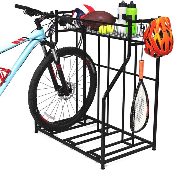 Three Bike Freestanding Rack With Storage