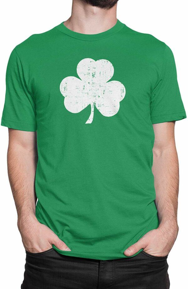 Retro Green Irish Distressed Shamrock T-Shirt