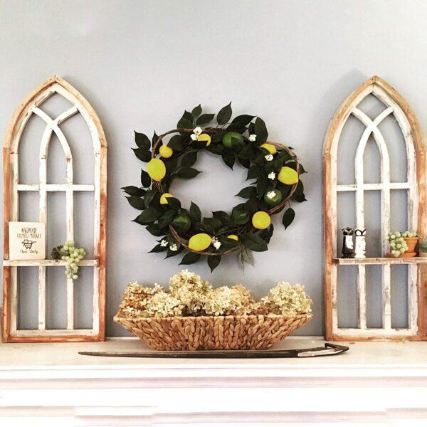 Distressed Cathedral Arch Window Frame Set