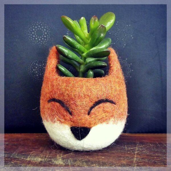 Fox Head Felt Succulent Planter