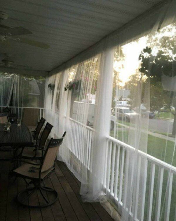 White Outdoor Mosquito Netting Curtain