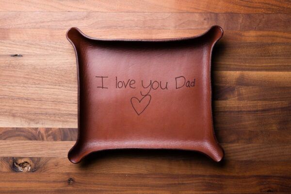 Personalized Leather Desk Catchall