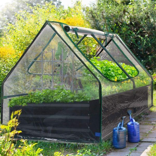 Steel Raised Garden Bed With Greenhouse Cover