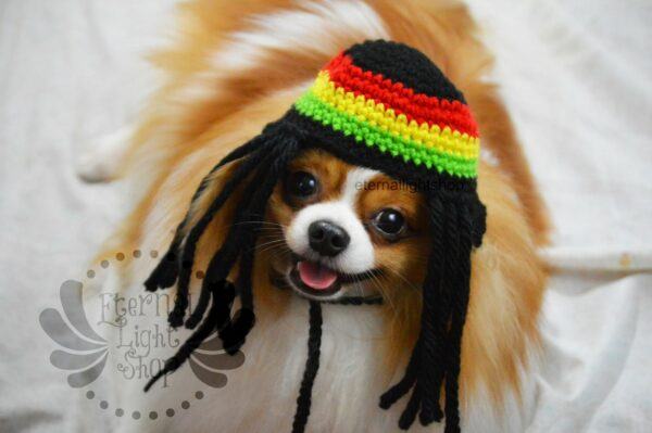 Pet Rastafarian Hat Beanie Costume