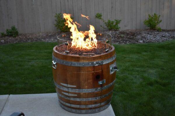 Rustic Wine Barrel Outdoor Fire Pit