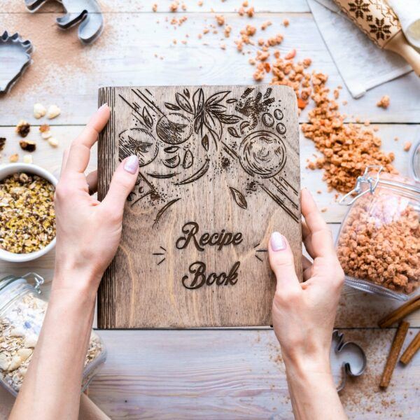 Personalized Wooden Recipe Binder