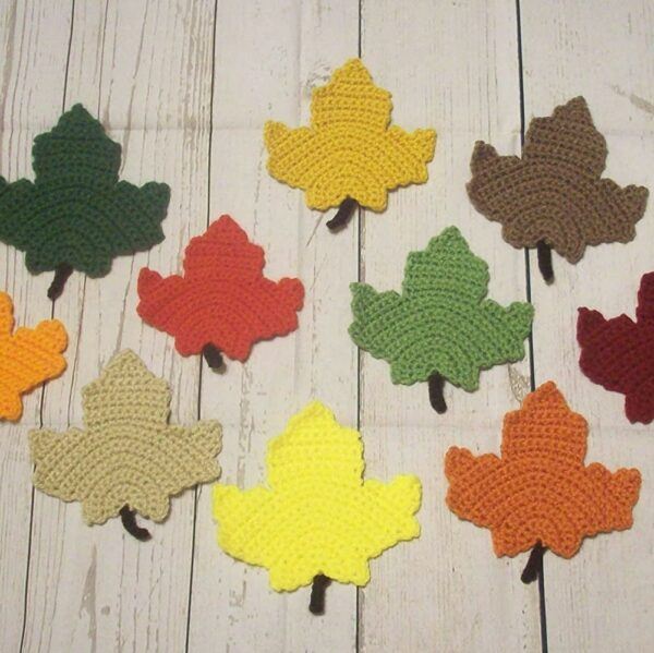 Crocheted Maple Leaf Fall Coasters