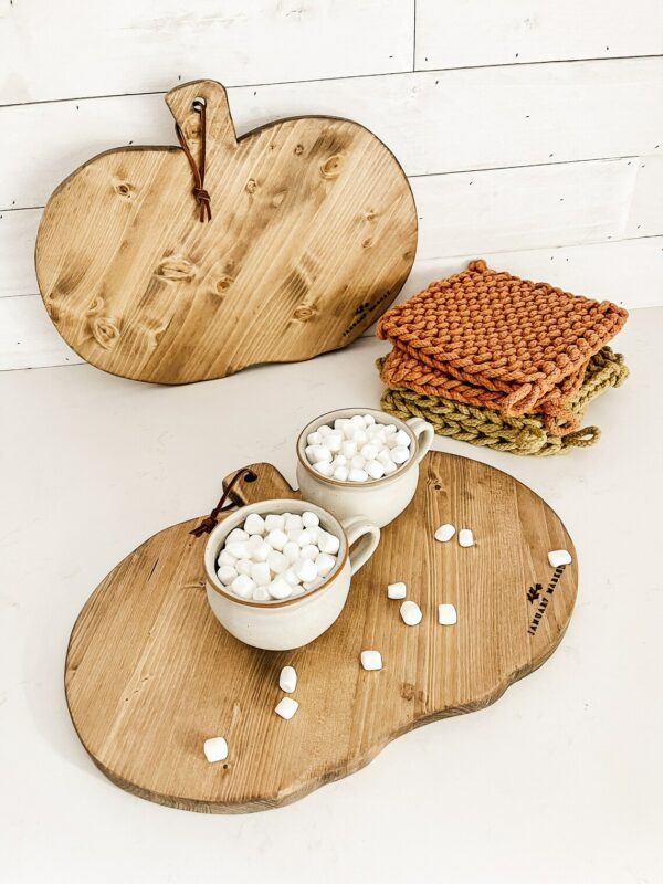 Decorative Pumpkin Wooden Bread Board