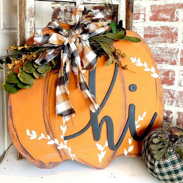 Fall Pumpkin Farmhouse Porch Sign