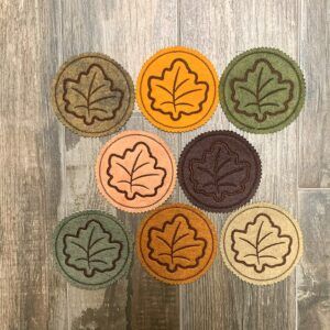 Maple Leaf Embroidered Fall Coaster Set