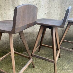 Mid-Century Sculpted Low Backrest Barstool