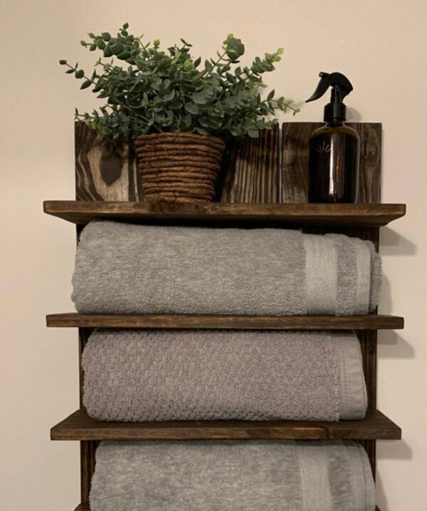 Urban Modern Wooden Towel Shelf
